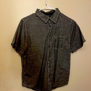 Gray button down shirt